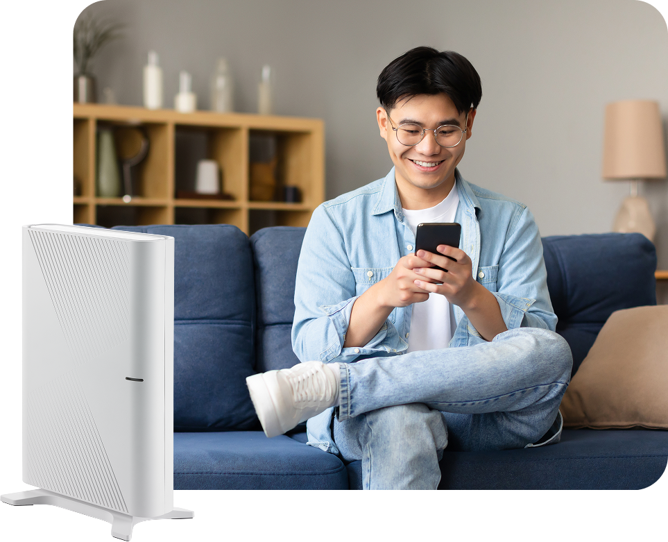 Person waving during video call on laptop at home kitchen workspace with modern internet connectivity
